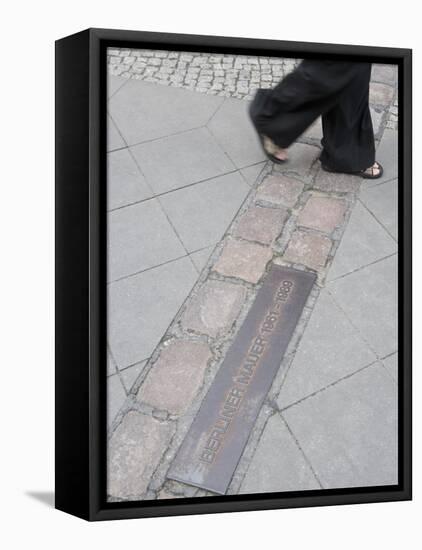 Site of the Berlin Wall, Street, Berlin, Germany, Europe-Martin Child-Framed Stretched Canvas
