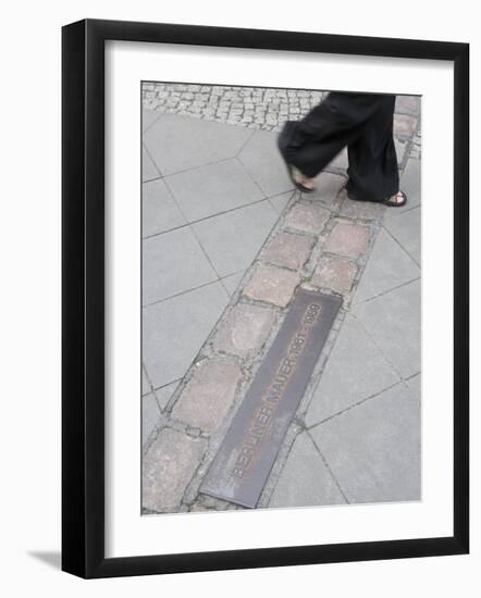 Site of the Berlin Wall, Street, Berlin, Germany, Europe-Martin Child-Framed Photographic Print