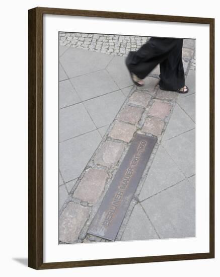 Site of the Berlin Wall, Street, Berlin, Germany, Europe-Martin Child-Framed Photographic Print