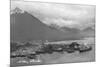 Sitka, Alaska - Aerial Panoramic View of Town-Lantern Press-Mounted Art Print