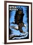 Sitka, Alaska - Bald Eagle - Scratchboard-Lantern Press-Framed Art Print