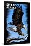 Sitka, Alaska - Bald Eagle - Scratchboard-Lantern Press-Framed Art Print