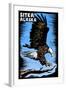 Sitka, Alaska - Bald Eagle - Scratchboard-Lantern Press-Framed Art Print