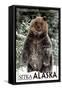 Sitka, Alaska - Bear Standing in Snow-Lantern Press-Framed Stretched Canvas