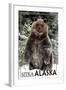 Sitka, Alaska - Bear Standing in Snow-Lantern Press-Framed Art Print