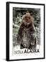 Sitka, Alaska - Bear Standing in Snow-Lantern Press-Framed Art Print