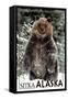 Sitka, Alaska - Bear Standing in Snow-Lantern Press-Framed Stretched Canvas