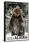 Sitka, Alaska - Bear Standing in Snow-Lantern Press-Framed Stretched Canvas