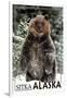 Sitka, Alaska - Bear Standing in Snow-Lantern Press-Framed Art Print