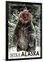 Sitka, Alaska - Bear Standing in Snow-Lantern Press-Framed Art Print