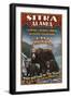 Sitka, Alaska - Black Bear Family Vintage Sign-Lantern Press-Framed Art Print