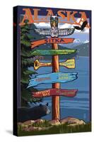 Sitka, Alaska - Destination Sign-Lantern Press-Stretched Canvas