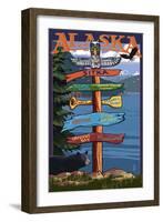 Sitka, Alaska - Destination Sign-Lantern Press-Framed Art Print