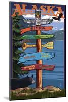 Sitka, Alaska - Destination Sign-Lantern Press-Mounted Art Print