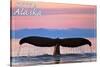 Sitka, Alaska - Humpback Fluke and Sunset-Lantern Press-Stretched Canvas