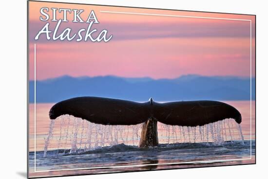 Sitka, Alaska - Humpback Fluke and Sunset-Lantern Press-Mounted Premium Giclee Print