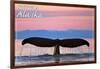 Sitka, Alaska - Humpback Fluke and Sunset-Lantern Press-Framed Art Print