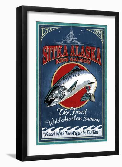 Sitka, Alaska - King Salmon-Lantern Press-Framed Art Print