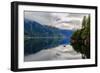 Sitka, Alaska Mountain Lake With A Wonderfaul Reflection Of The Cloudy Mointain Peaks-Joe Azure-Framed Photographic Print