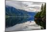 Sitka, Alaska Mountain Lake With A Wonderfaul Reflection Of The Cloudy Mointain Peaks-Joe Azure-Mounted Photographic Print