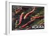 Sitka, Alaska - Salmon-Lantern Press-Framed Art Print