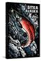 Sitka, Alaska - Sockeye Salmon - Scratchboard-Lantern Press-Stretched Canvas