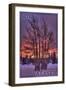 Sitka, Alaska - Tree in Snow-Lantern Press-Framed Art Print