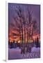 Sitka, Alaska - Tree in Snow-Lantern Press-Framed Art Print