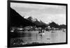 Sitka, Alaska - View of Town from Water-Lantern Press-Framed Art Print