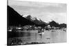 Sitka, Alaska - View of Town from Water-Lantern Press-Stretched Canvas