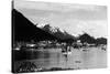 Sitka, Alaska - View of Town from Water-Lantern Press-Stretched Canvas