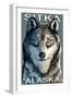 Sitka, Alaska - Wolf Up Close, c.2009-Lantern Press-Framed Art Print