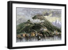 Sitka, or New Archangel, Capital of Alaska in 1869, When Purchased from Russia-null-Framed Giclee Print