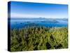 Sitka Sound & Mt. Edgecumbe on Kruzof Island, Baranof Island, Sitka, Alaska, USA-Mark A Johnson-Stretched Canvas