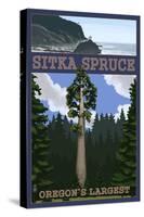 Sitka Spruce - Oregon's Largest - Oregon Coast-Lantern Press-Stretched Canvas