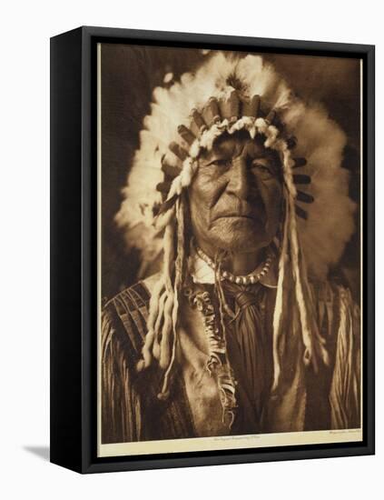 Sitting Bear - Arikara, 1908, Photogravure by John Andrew and Son (Photogravure)-Edward Sheriff Curtis-Framed Stretched Canvas