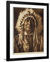 Sitting Bear - Arikara, 1908, Photogravure by John Andrew and Son (Photogravure)-Edward Sheriff Curtis-Framed Giclee Print