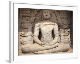 Sitting Buddha, Gal Vihara, Polonnaruwa, UNESCO World Heritage Site, Sri Lanka, Asia-Charlie Harding-Framed Photographic Print