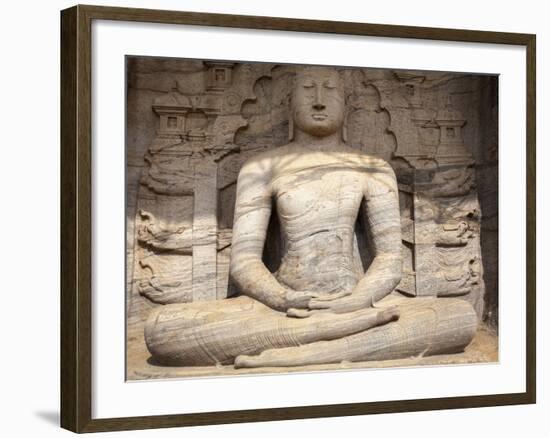 Sitting Buddha, Gal Vihara, Polonnaruwa, UNESCO World Heritage Site, Sri Lanka, Asia-Charlie Harding-Framed Photographic Print