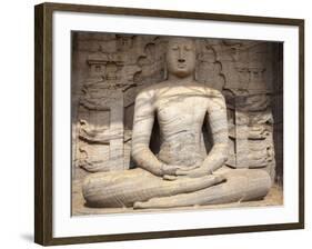 Sitting Buddha, Gal Vihara, Polonnaruwa, UNESCO World Heritage Site, Sri Lanka, Asia-Charlie Harding-Framed Photographic Print