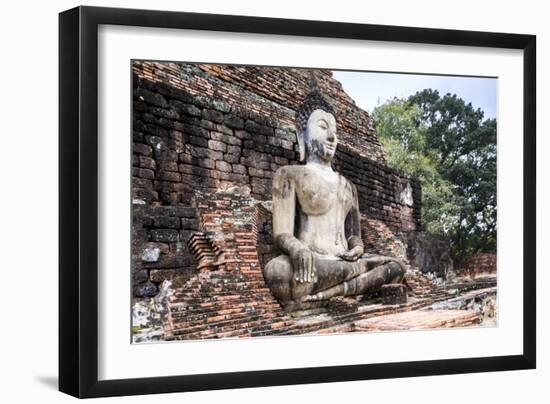 Sitting Buddha in Sukhothai, UNESCO World Heritage Site, Thailand, Southeast Asia, Asia-Alex Robinson-Framed Photographic Print