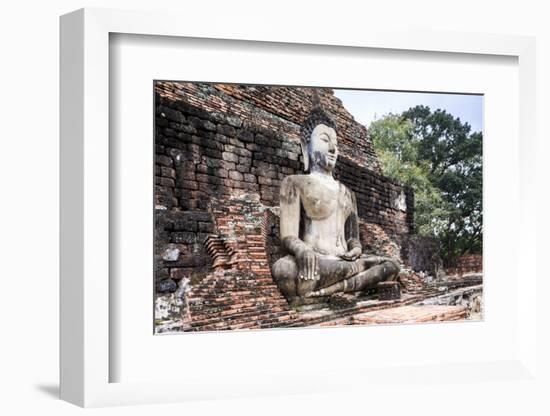 Sitting Buddha in Sukhothai, UNESCO World Heritage Site, Thailand, Southeast Asia, Asia-Alex Robinson-Framed Photographic Print