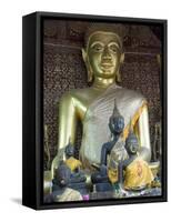 Sitting Buddha in the Main Temple, Wat Xieng Thong, UNESCO World Heritage Site, Luang Prabang, Laos-Richard Maschmeyer-Framed Stretched Canvas