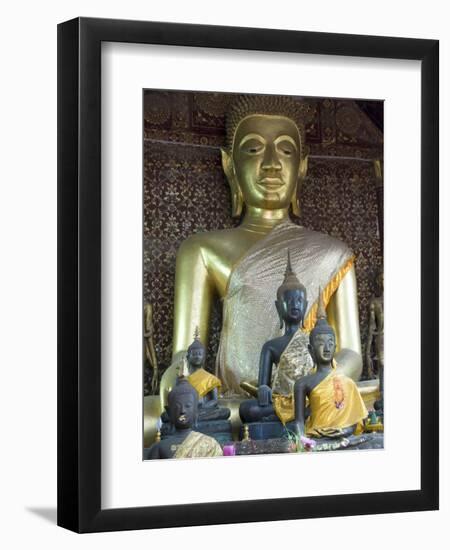 Sitting Buddha in the Main Temple, Wat Xieng Thong, UNESCO World Heritage Site, Luang Prabang, Laos-Richard Maschmeyer-Framed Photographic Print