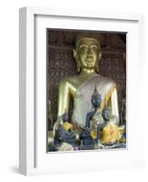 Sitting Buddha in the Main Temple, Wat Xieng Thong, UNESCO World Heritage Site, Luang Prabang, Laos-Richard Maschmeyer-Framed Photographic Print