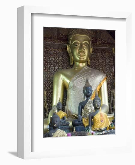 Sitting Buddha in the Main Temple, Wat Xieng Thong, UNESCO World Heritage Site, Luang Prabang, Laos-Richard Maschmeyer-Framed Photographic Print