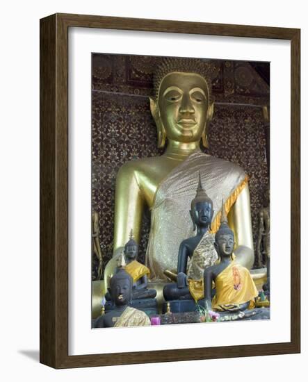 Sitting Buddha in the Main Temple, Wat Xieng Thong, UNESCO World Heritage Site, Luang Prabang, Laos-Richard Maschmeyer-Framed Photographic Print