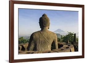 Sitting Buddha in the Temple Complex of Borobodur, Java, Indonesia, Southeast Asia, Asia-Michael Runkel-Framed Photographic Print