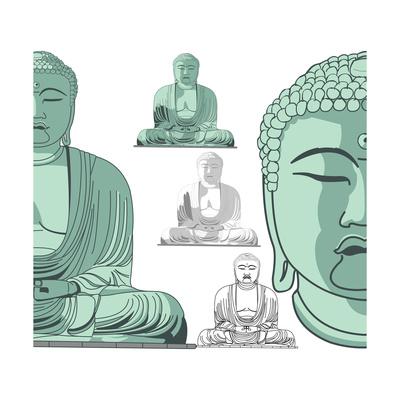 'Sitting Buddha in Vector Art' Prints - DR_Flash | AllPosters.com