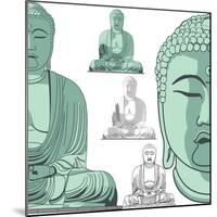 Sitting Buddha in Vector Art-DR_Flash-Mounted Art Print